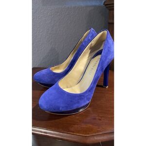 Gianni Bini 6.5M Royal Blue Suede Platform Pumps‎ Stiletto High Heels Y2K